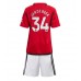 Tanie Strój piłkarski Manchester United Donny van de Beek #34 Koszulka Podstawowej dla dziecięce 2023-24 Krótkie Rękawy (+ szorty)